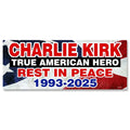 Charlie Kirk "True American Hero" TPUSA 7.5"x3" Decal | Made in USA Print on Demand