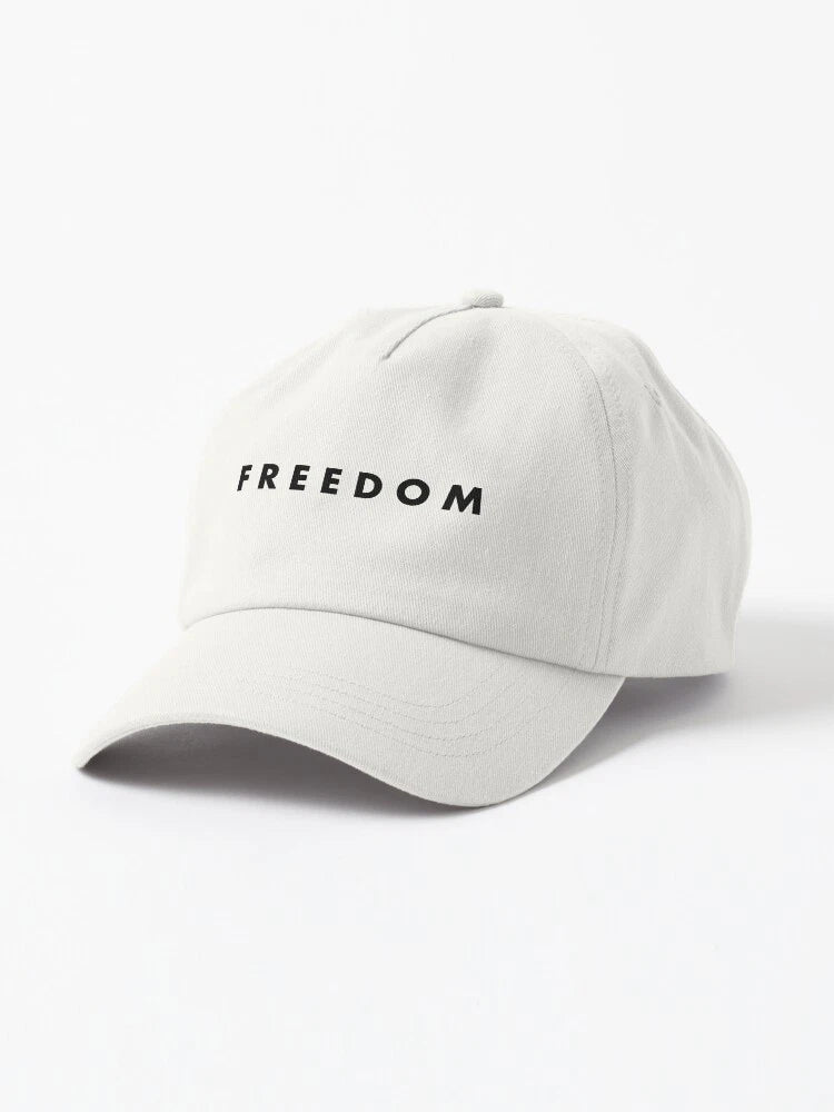 Charlie Kirk "Freedom" Hat White Turning Point USA Baseball Cap Sticker | Made in USA Print on Demand