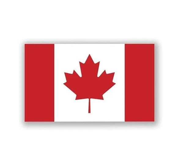 CANADA Canadian Flag car bumper 5" x 3" Decal | Made in USA Print on Demand