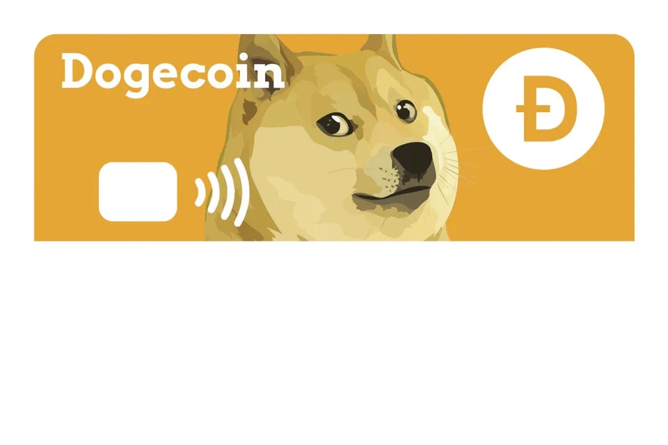 Dogecoin Crypto Doge Shiba Inu Coin Funny Credit Card Skin (4-Pack) | Made in USA Print on Demand