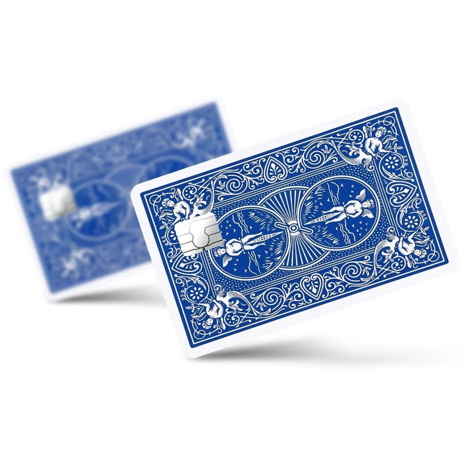 Classic Blue Playing Card Back Credit Card Skin (4-Pack) | Made in USA Print on Demand