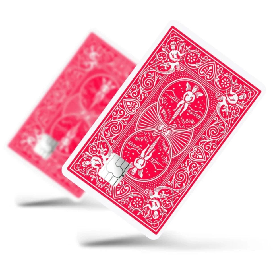 Bicycle Playing Card Red Poker Magic Game Credit Card Skin (4-Pack) | Made in USA Print on Demand