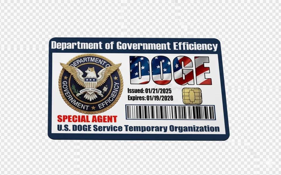 DOGE Department of Government Efficiency , Fits Credit Card Skin (4-Pack) | Made in USA Print on Demand