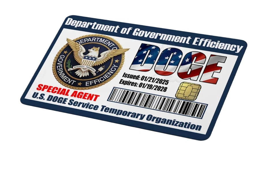 DOGE Department of Government Efficiency , Fits Credit Card Skin (4-Pack) | Made in USA Print on Demand