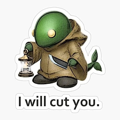 Fantasy Knife Video Tonberry Ff Final Games Game Peel and Decal | Made in USA Print on Demand