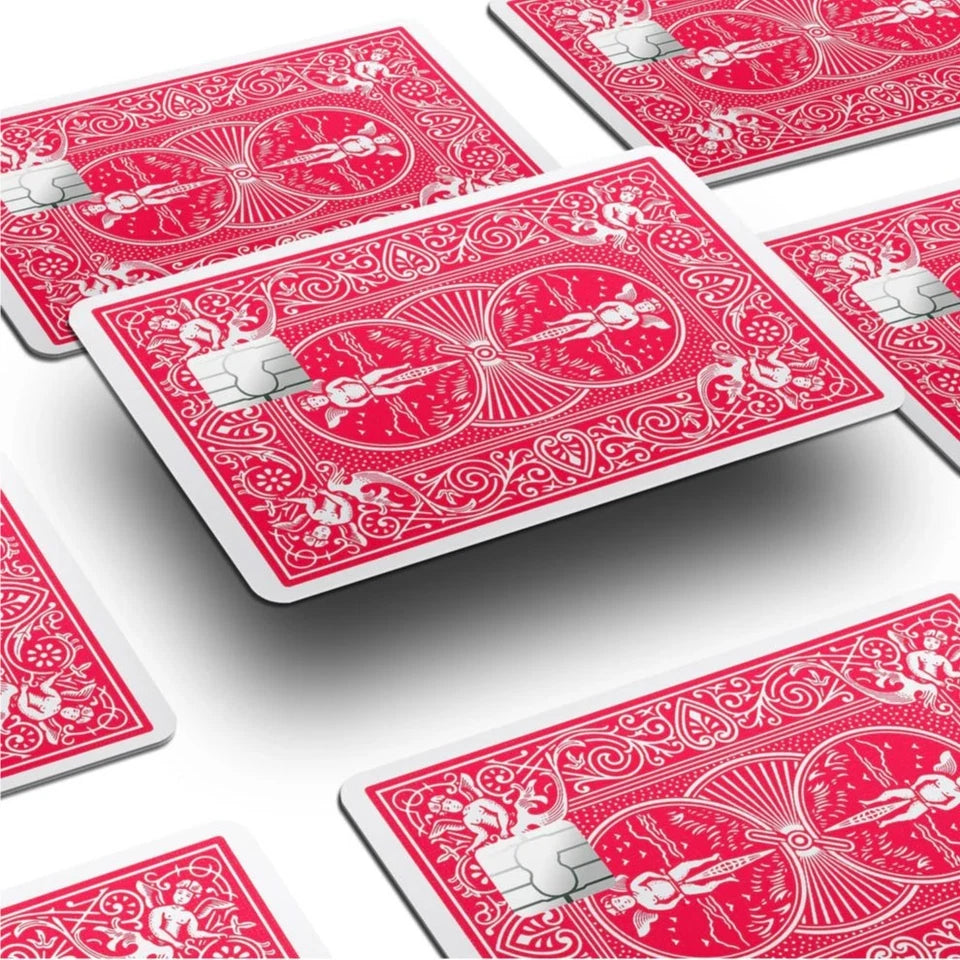 Bicycle Playing Card Red Poker Magic Game Credit Card Skin (4-Pack) | Made in USA Print on Demand