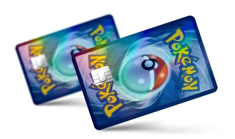 Holographic Pokémon Retro Anime Game Collectible Bundle Credit Card Skin (4-Pack) | Made in USA Print on Demand