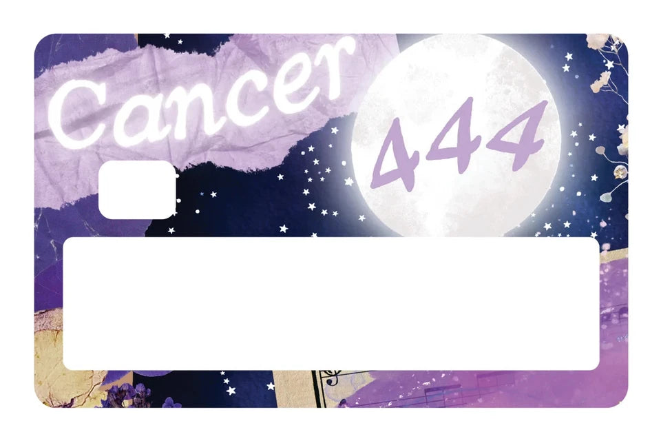 Cancer Angel Number 444 Zodiac Full Moon Aesthetic Credit Card Skin (4-Pack) | Made in USA Print on Demand
