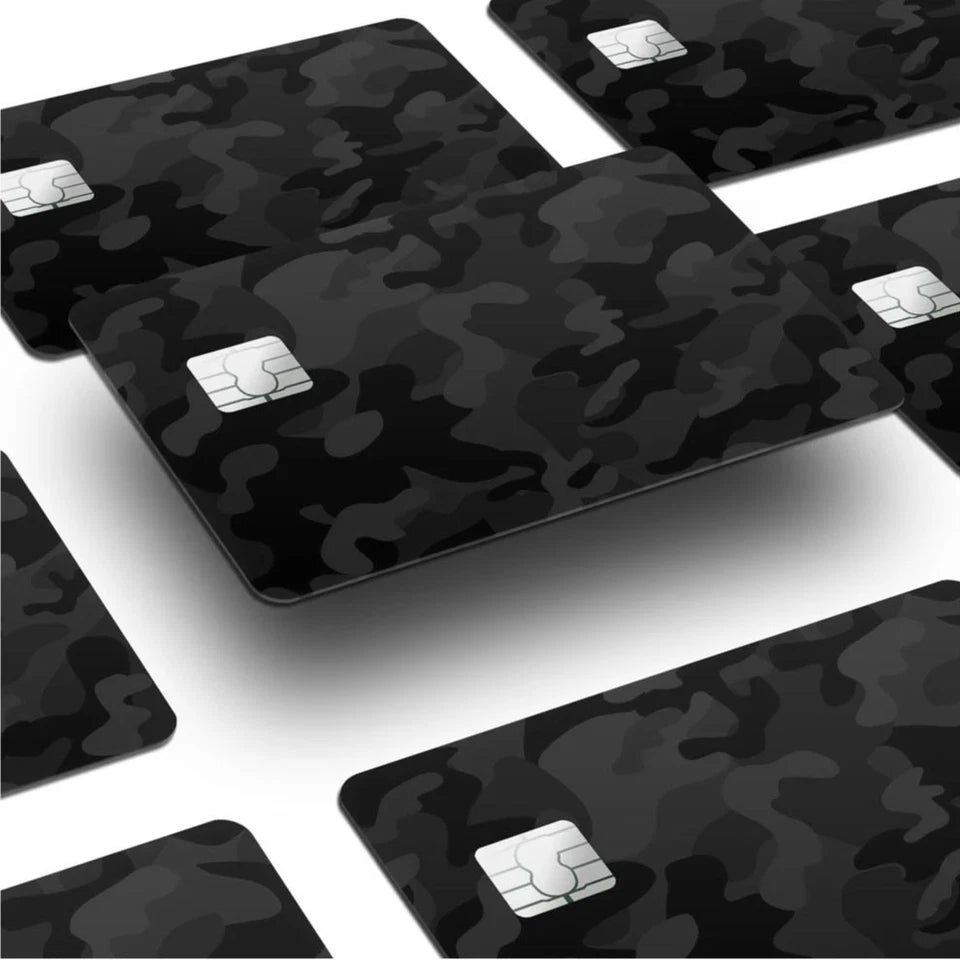 Black Camo Set Military Tactical Urban Stealth Credit Card Skin (4-Pack) | Made in USA Print on Demand