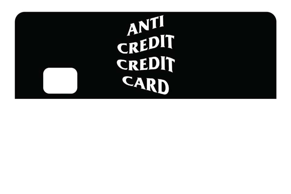 Anti Credit Debt Humor Novelty Financial Meme Funny Credit Card Skin (4-Pack) | Made in USA Print on Demand