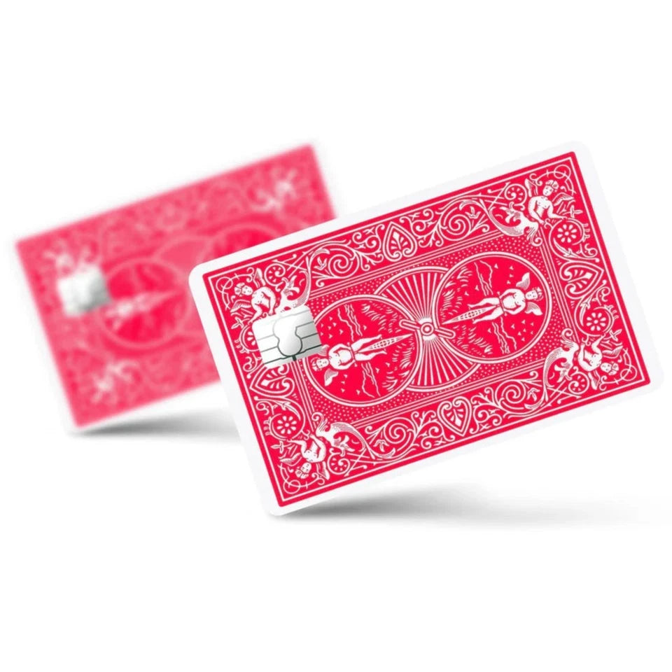 Bicycle Playing Card Red Poker Magic Game Credit Card Skin (4-Pack) | Made in USA Print on Demand