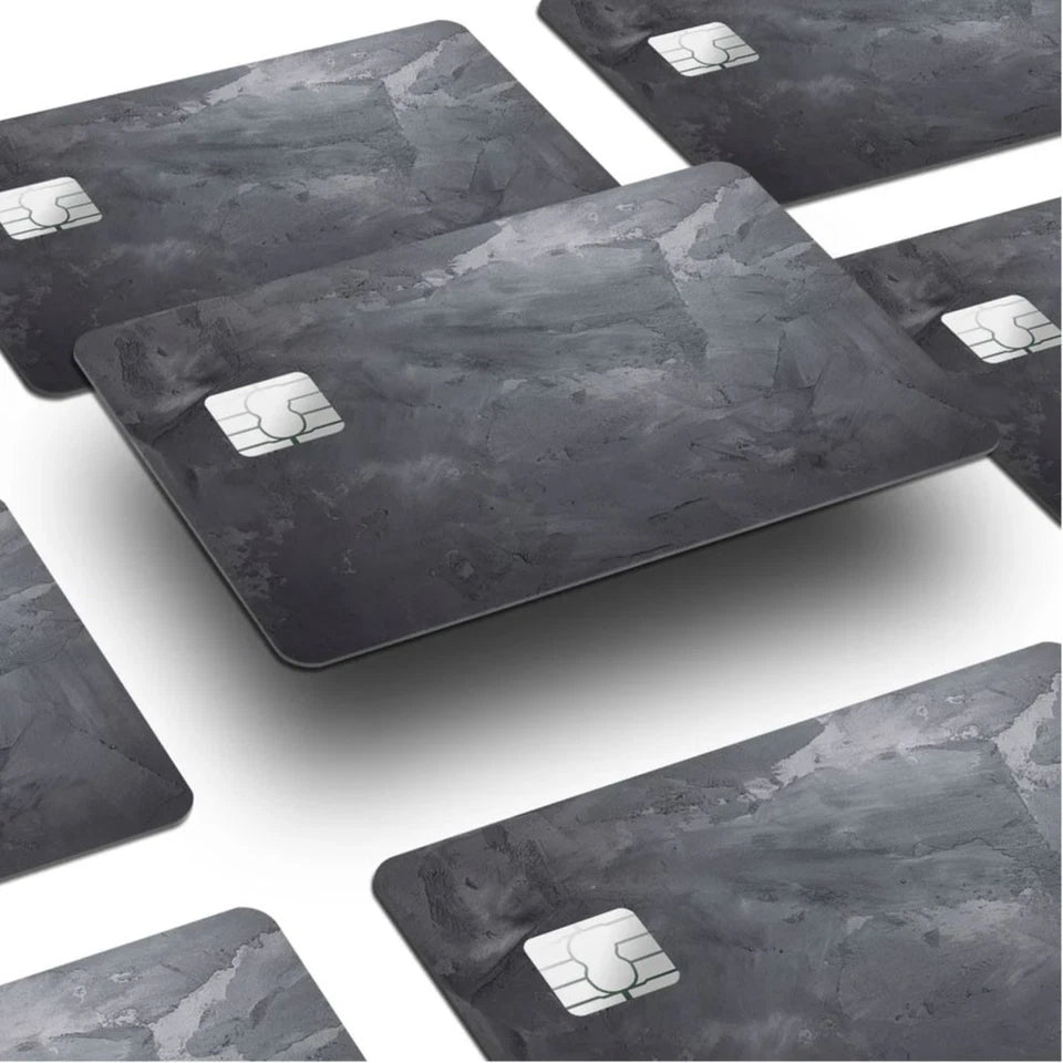 Brushed Slate Set Gray Metallic 4X Credit Card Skin (4-Pack) | Made in USA Print on Demand