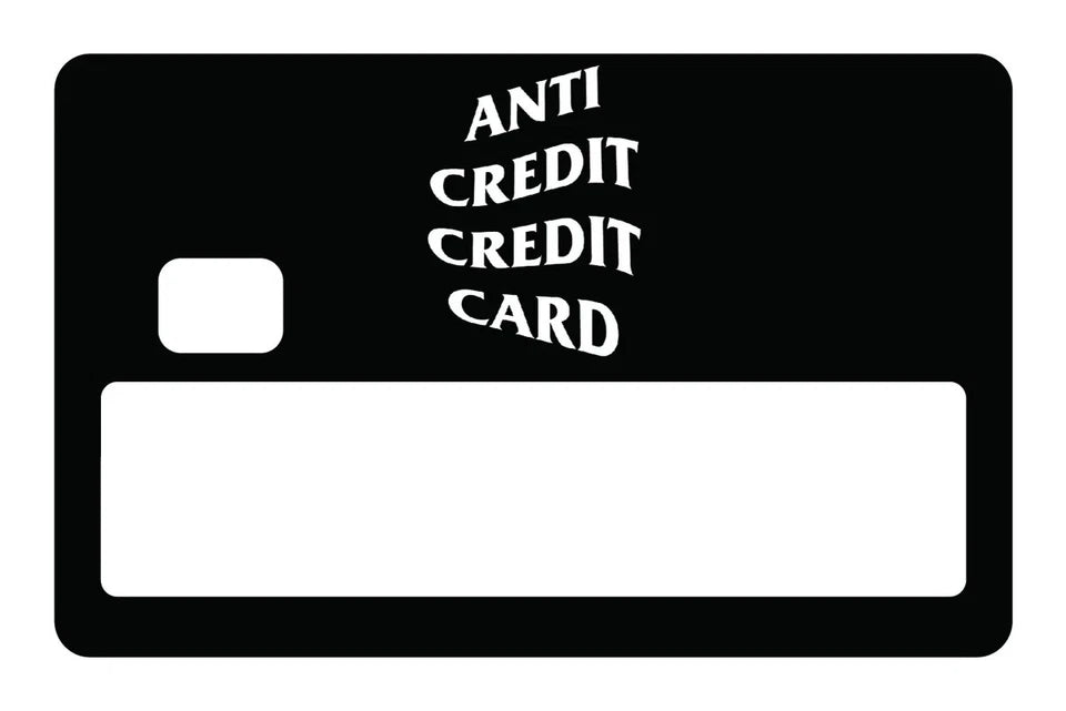 Anti Credit Debt Humor Novelty Financial Meme Funny Credit Card Skin (4-Pack) | Made in USA Print on Demand