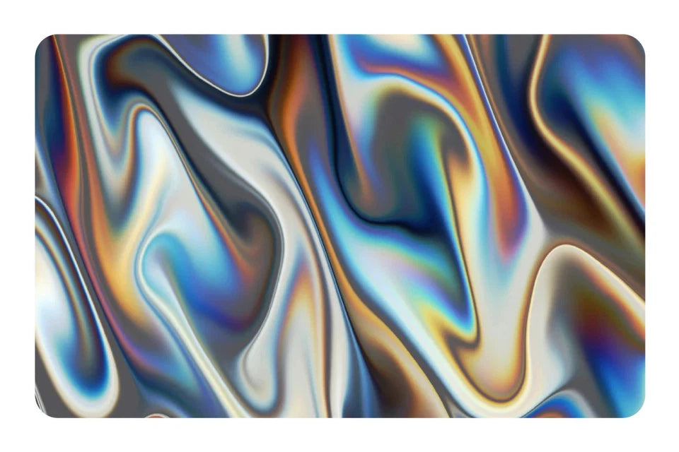 Deepwave Chrome Holographic Iridescent Oil Slick Metallic Credit Card Skin (4-Pack) | Made in USA Print on Demand