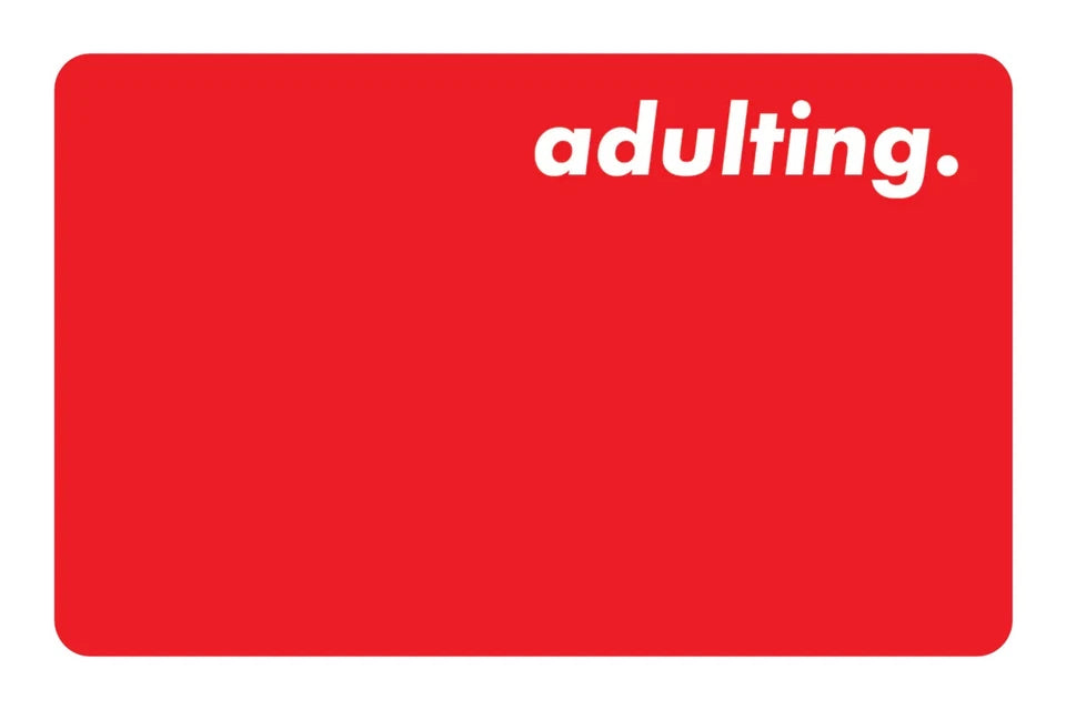Adulting Funny Quote Novelty Relatable Humor Millennial Credit Card Skin (4-Pack) | Made in USA Print on Demand