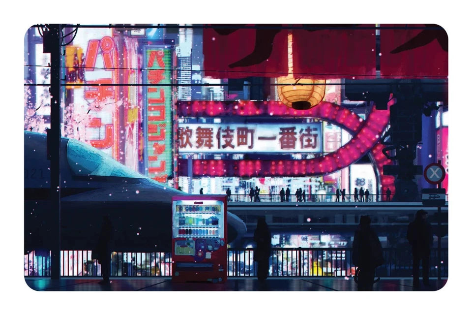 Cyberpunk Neon Streets Futuristic Sci Fi Urban Aesthetic Credit Card Skin (2-Pack) | Made in USA Print on Demand