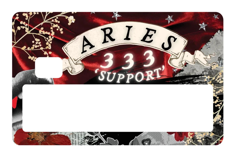 Aries Angel Number 333 Zodiac Support Guidance Aesthetic Credit Card Skin (4-Pack) | Made in USA Print on Demand