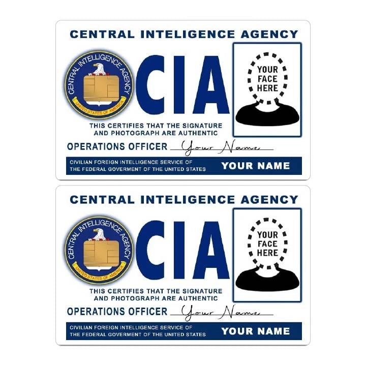Custom CIA Operations Officer Parody (S Chip) Credit Card Skin (2-Pack) | Made in USA Print on Demand