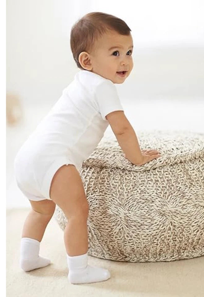 Gerber Short Sleeve Onesies Bodysuits 100% Cotton Unisex Baby NEW NWT Sticker (3-Pack) | Made in USA Print on Demand