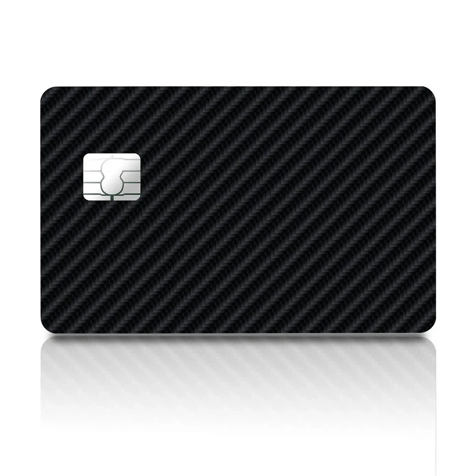 Carbon Fiber Black All Cuts Credit Card Skin (4-Pack) | Made in USA Print on Demand