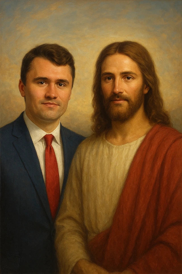 Charlie Kirk & Jesus Political & Religious 4", 6", 8" Decal (2-Pack) | Made in USA Print on Demand