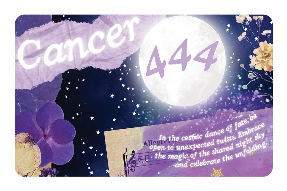 Cancer Angel Number 444 Zodiac Full Moon Aesthetic Credit Card Skin (4-Pack) | Made in USA Print on Demand