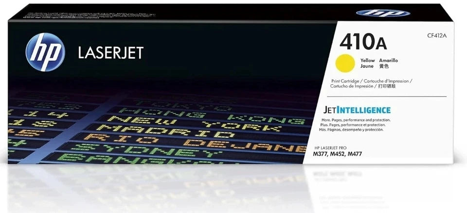 HP 410A Toner Set  CF410A CF411A CF412A CF413A M452 M477 New Sticker (4-Pack) | Made in USA Print on Demand