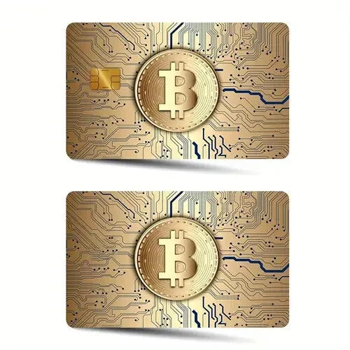 Bitcoin  Gold Crypto BTC for Finance & Tech Fan Credit Card Skin (2-Pack) | Made in USA Print on Demand