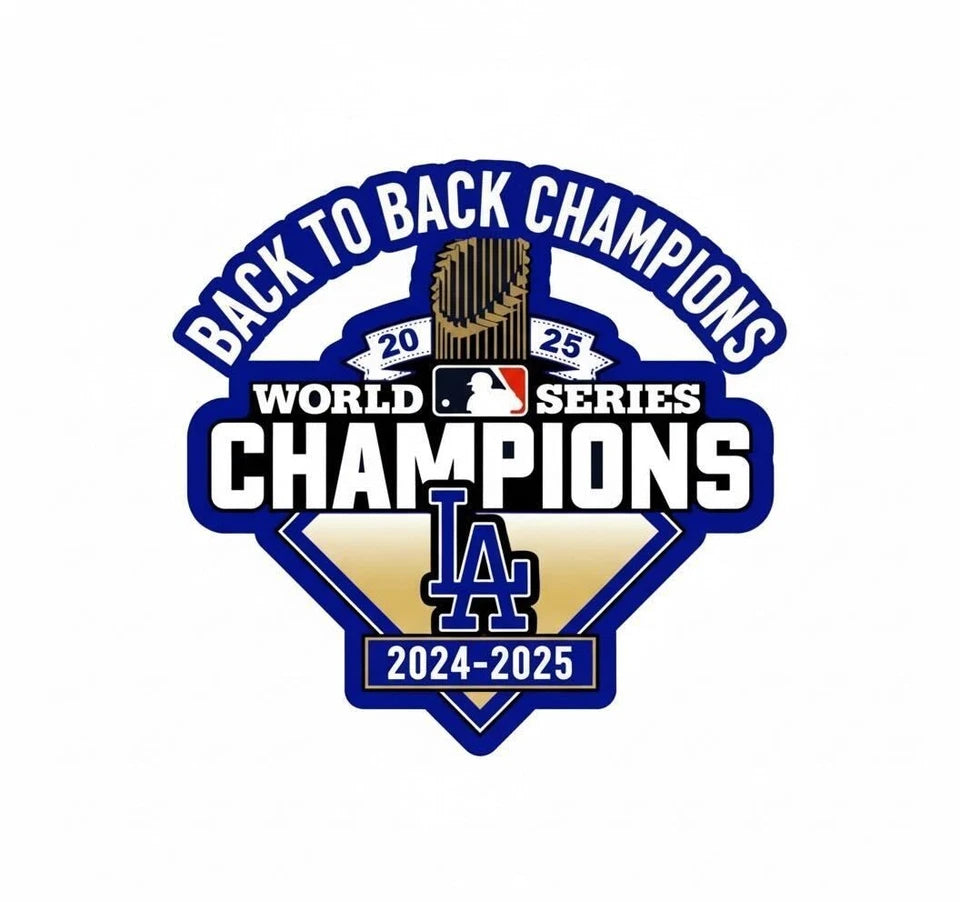 Dodgers Dynasty 2024 2025 Back to Back World Series White Trucker Cap Snapback M Sticker | Made in USA Print on Demand