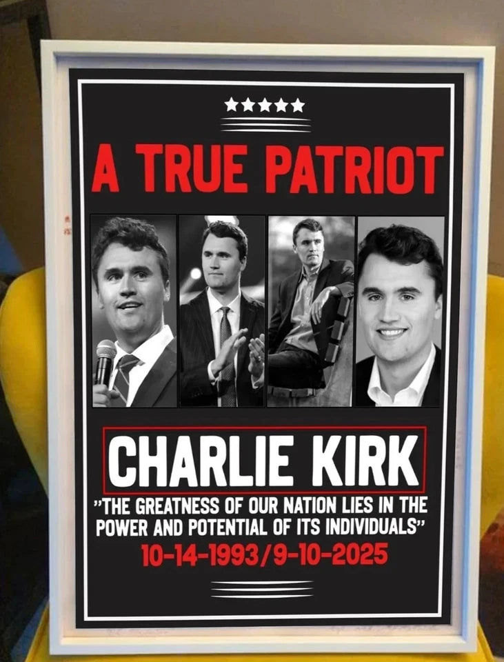 Charlie Kirk Turning Point USA Poster Inspired by 25 Inch Multiple Designs Sticker | Made in USA Print on Demand