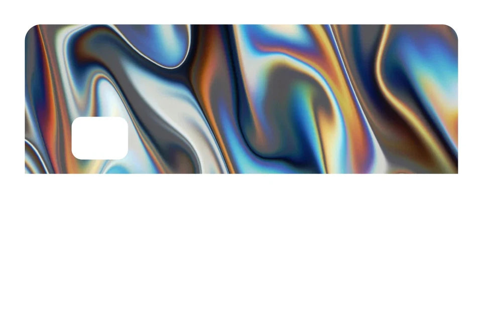 Deepwave Chrome Holographic Iridescent Oil Slick Metallic Credit Card Skin (4-Pack) | Made in USA Print on Demand