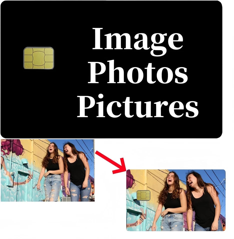 Custom  Personalized with Your Photo, Image, or Logo Credit Card Skin (2-Pack) | Made in USA Print on Demand