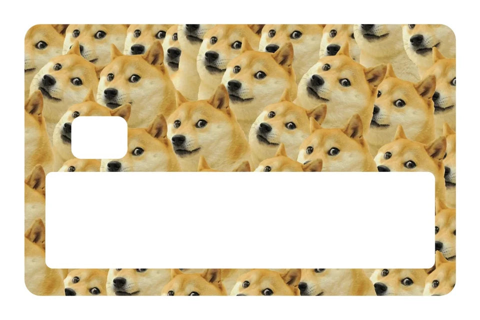 Doge Meme Shiba Inu Funny Crypto Wow Pattern Set Credit Card Skin (4-Pack) | Made in USA Print on Demand