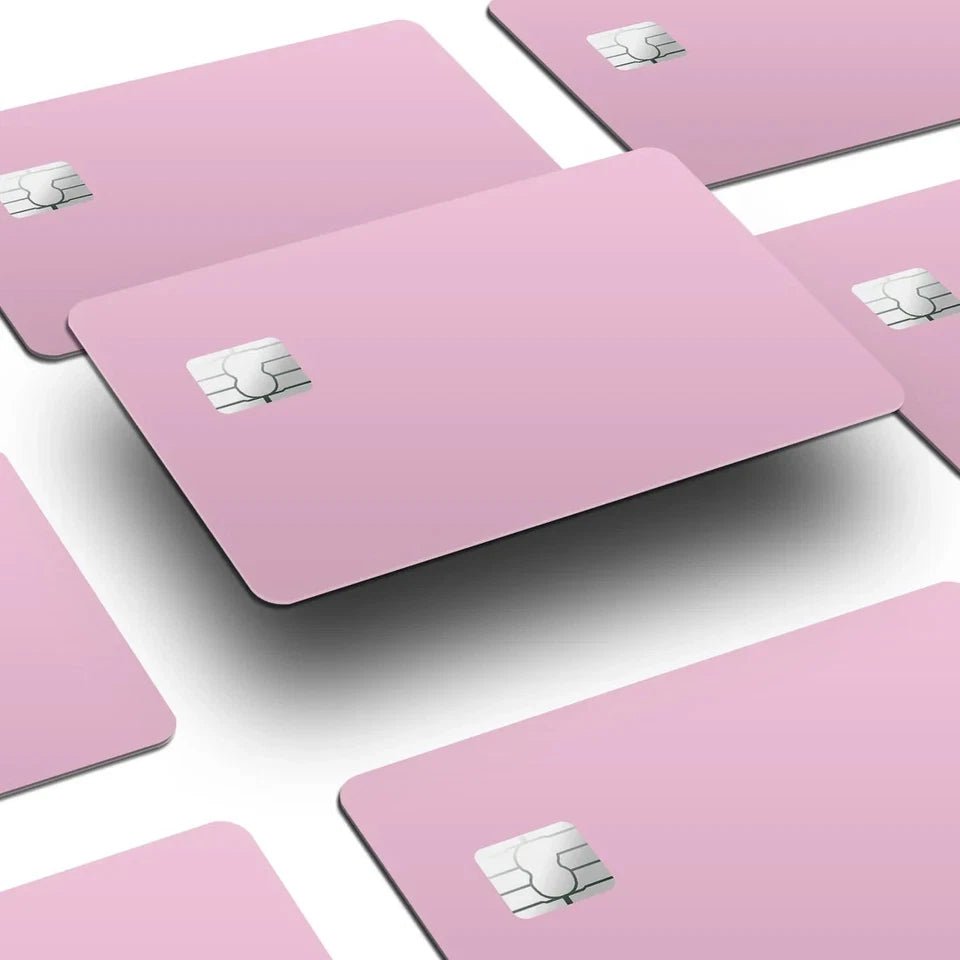 Cute Pink For Small & Large Chip Cards All 4 Cut Styles Inclu Credit Card Skin (4-Pack) | Made in USA Print on Demand
