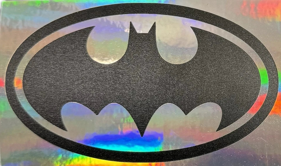 Holographic Black Bat Logo (4" 30") DC Superhero Fan Art Decal (2-Pack) | Made in USA Print on Demand