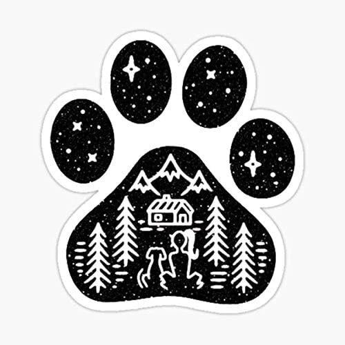 Camping hiking climbing outdoors dog paw Dye Cut Decal | Made in USA Print on Demand
