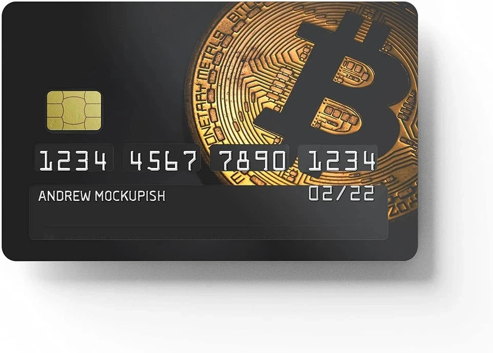 Bitcoin Crypto Coin Cryptocurrency Debit Credit Card Skin (4-Pack) | Made in USA Print on Demand