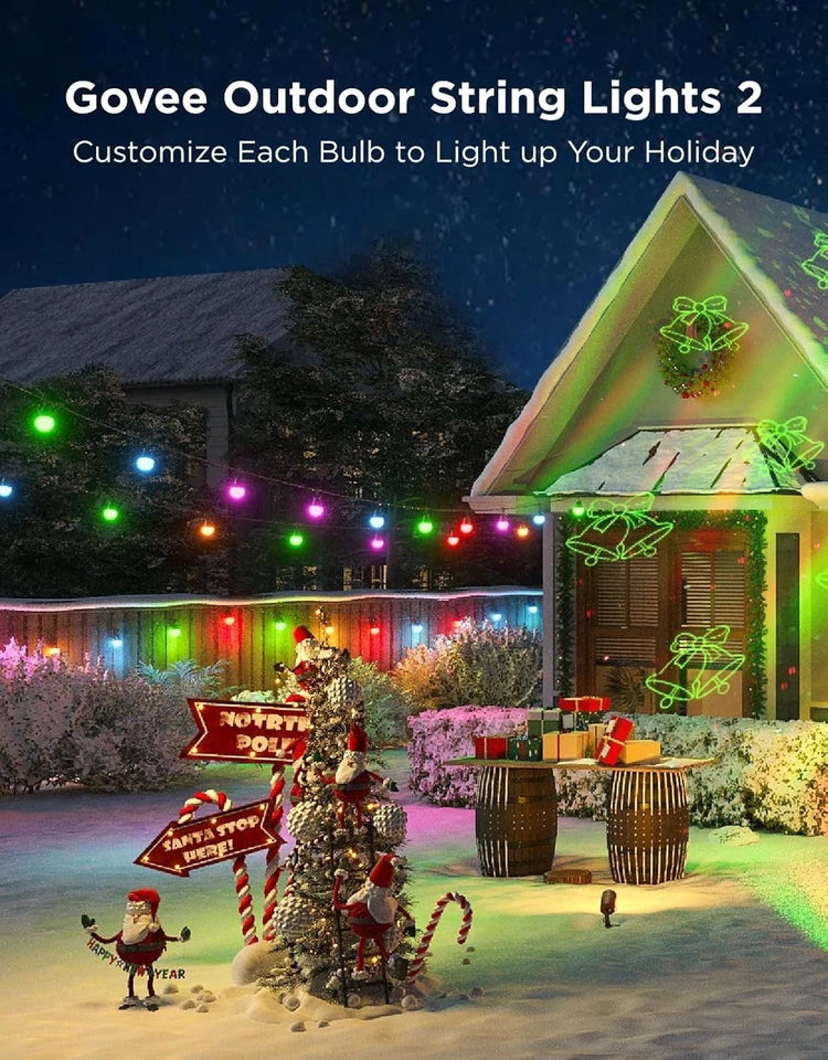 Govee Smart Outdoor String Lights 2, 144ft LED Dimmable Warm White Patio Cafe Bu Sticker | Made in USA Print on Demand
