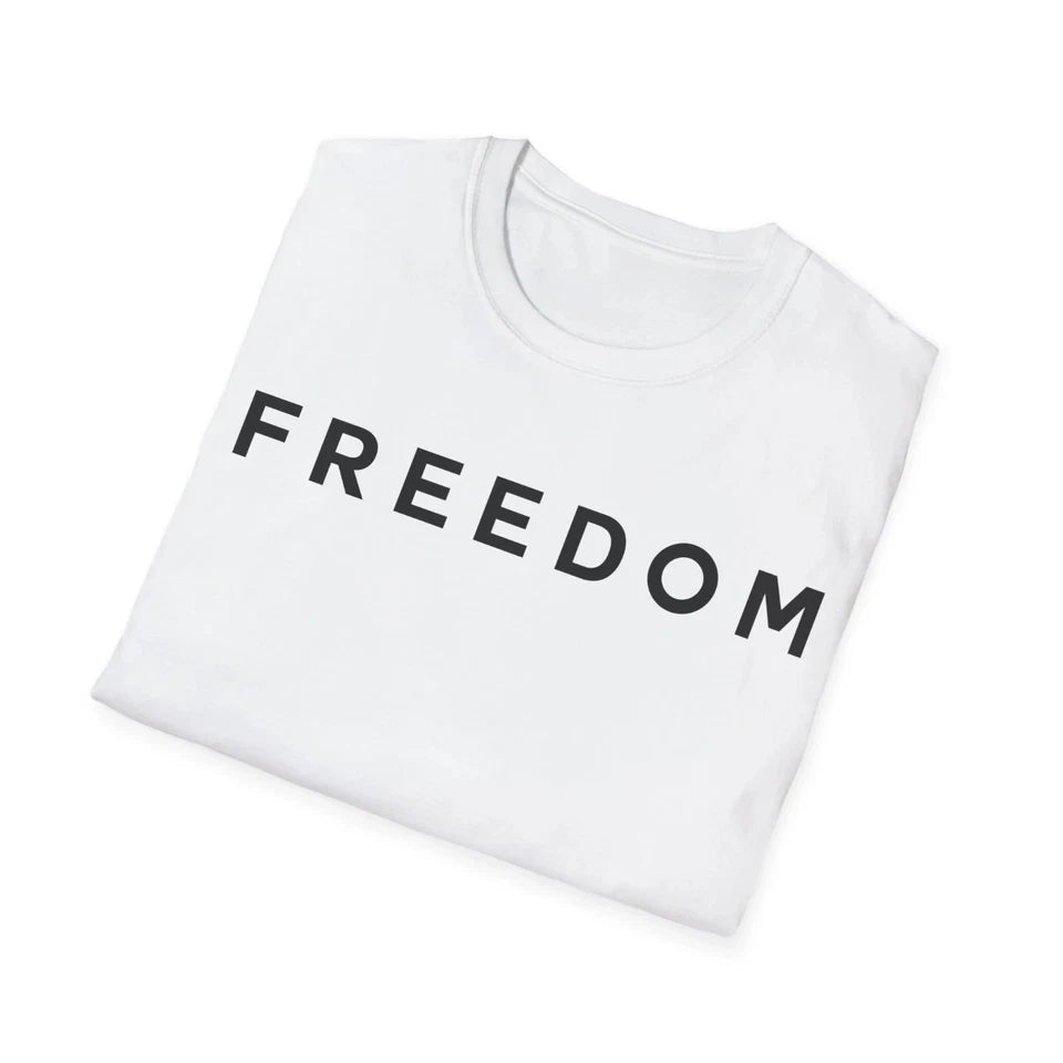 Charlie Kirk "Freedom" T Shirt White Turning Point USA S XXL Sticker | Made in USA Print on Demand