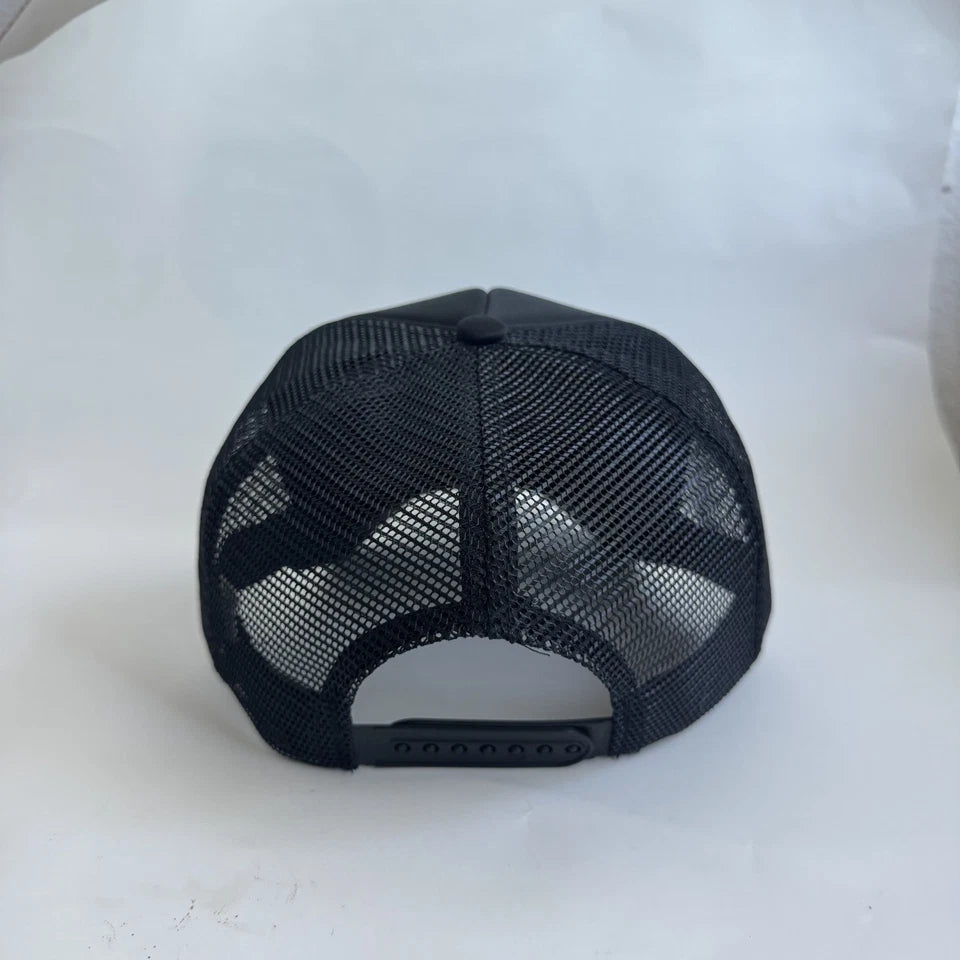 Black Trump MAGA Trucker Hat Conservative Political Merchandise Mesh Back Cap Sticker | Made in USA Print on Demand