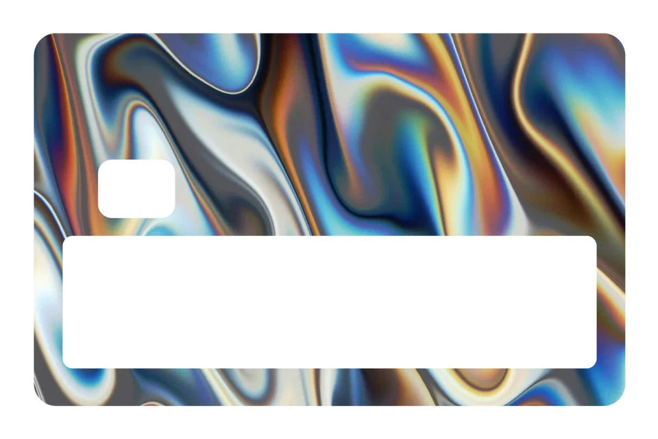 Deepwave Chrome Holographic Iridescent Oil Slick Metallic Credit Card Skin (4-Pack) | Made in USA Print on Demand