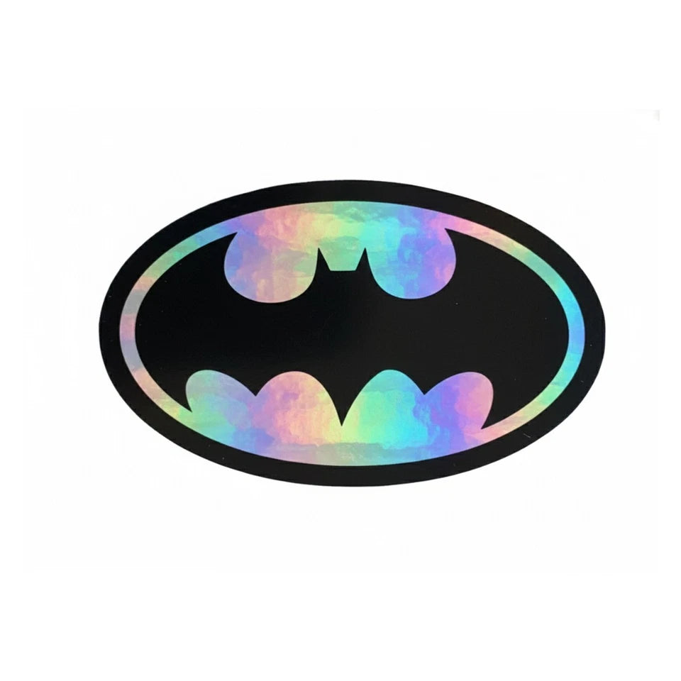 Holographic Batman Logo CHOOSE SIZE 2" 10" DC Comics Car Decal (2-Pack) | Made in USA Print on Demand
