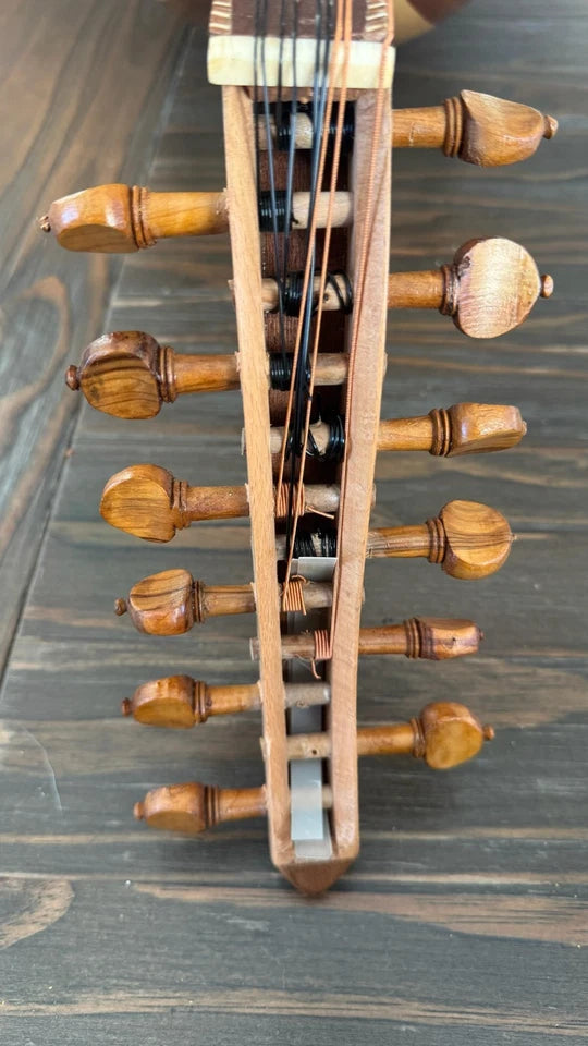 Handmade Striped Oud Lute Bowl Back Arabic Turkish String Instrument Musical Art Sticker | Made in USA Print on Demand