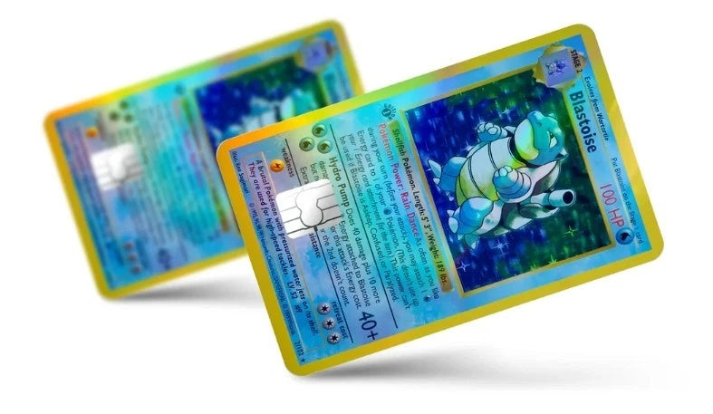 Holographic Pokémon Retro Anime Game Collectible Bundle Credit Card Skin (4-Pack) | Made in USA Print on Demand