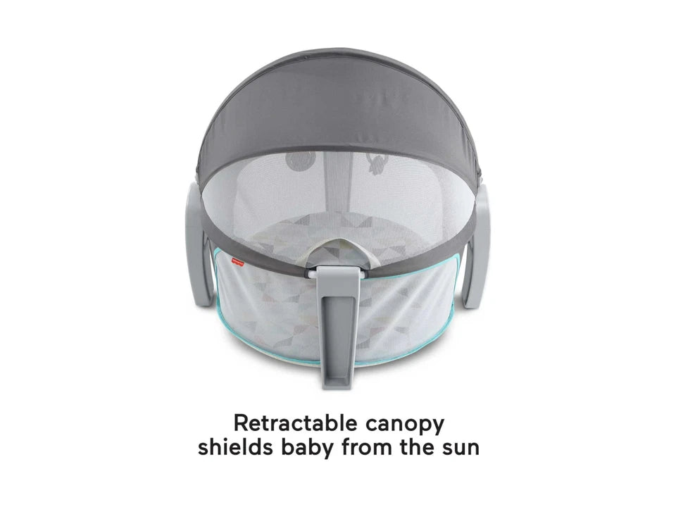 Fisher Price On the Go Baby Dome Portable Bassinet Play Yard Windmill UPF 20 Sticker | Made in USA Print on Demand