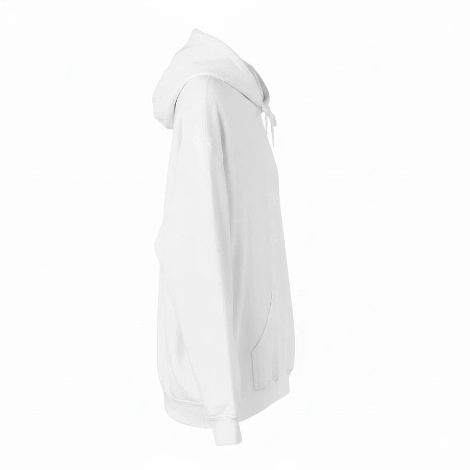 Blank White Hoodie Pullover Fleece Sweatshirt Unisex Plain Hoody Sizes S 2XL Sticker | Made in USA Print on Demand