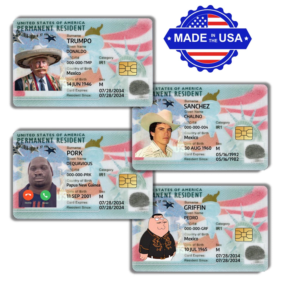 Funny Green  Parody Trump, Chalino, Gr Credit Card Skin (4-Pack) | Made in USA Print on Demand