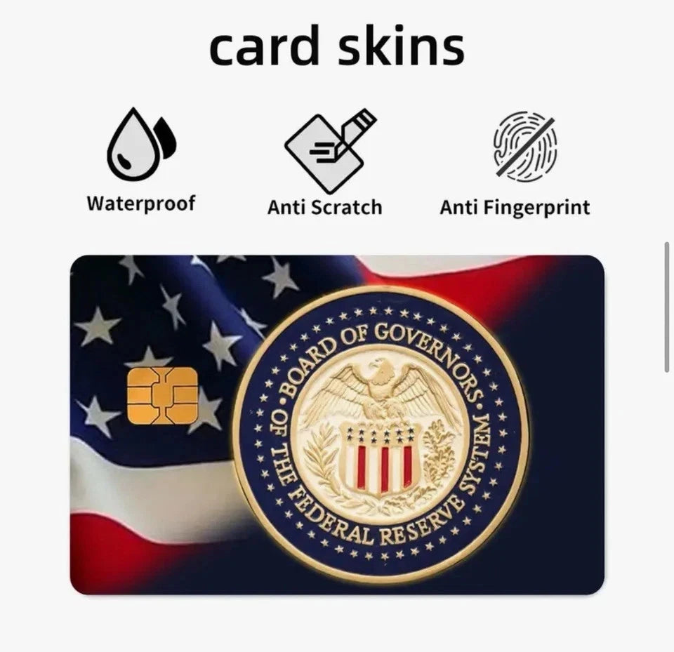 ederal Reserve US Flag Seal Credit Debit Card Set Credit Card Skin (4-Pack) | Made in USA Print on Demand