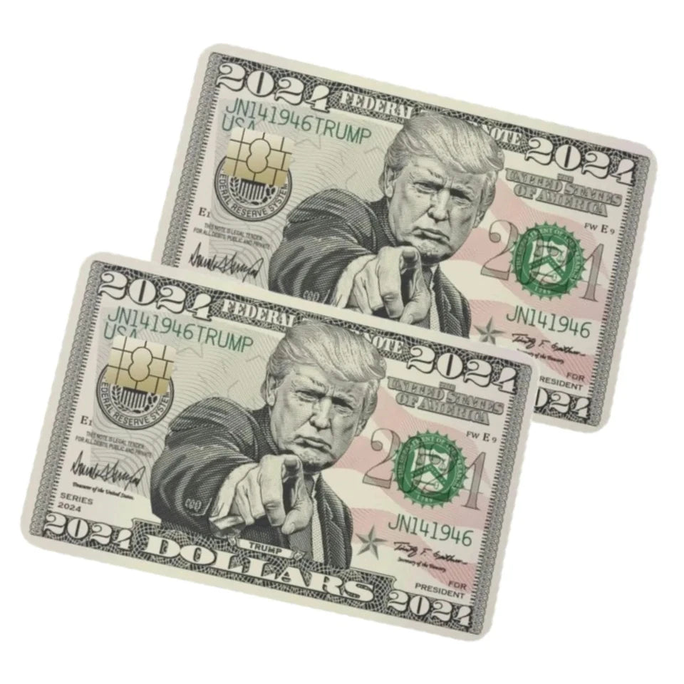 2 Packs Donald Trump 2024 Bill Credit Card Skin | Made in USA Print on Demand