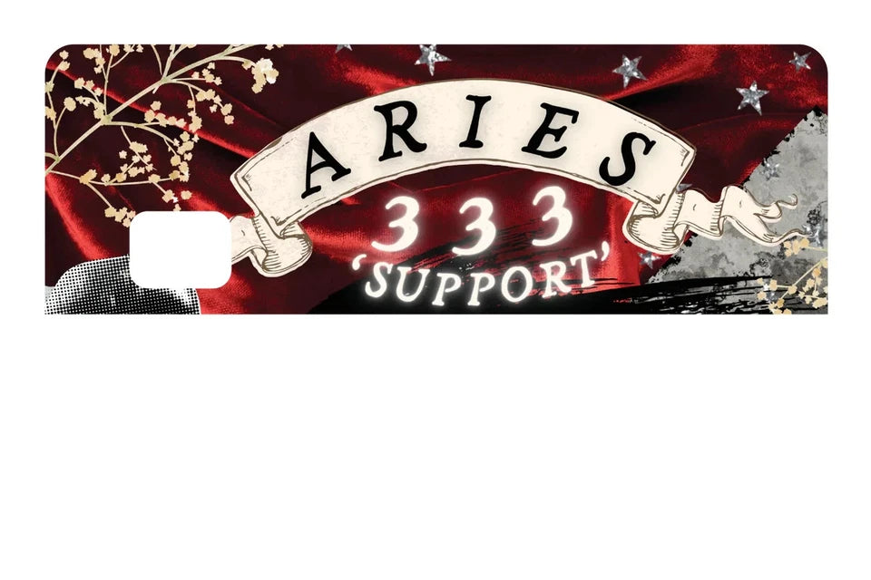 Aries Angel Number 333 Zodiac Support Guidance Aesthetic Credit Card Skin (4-Pack) | Made in USA Print on Demand